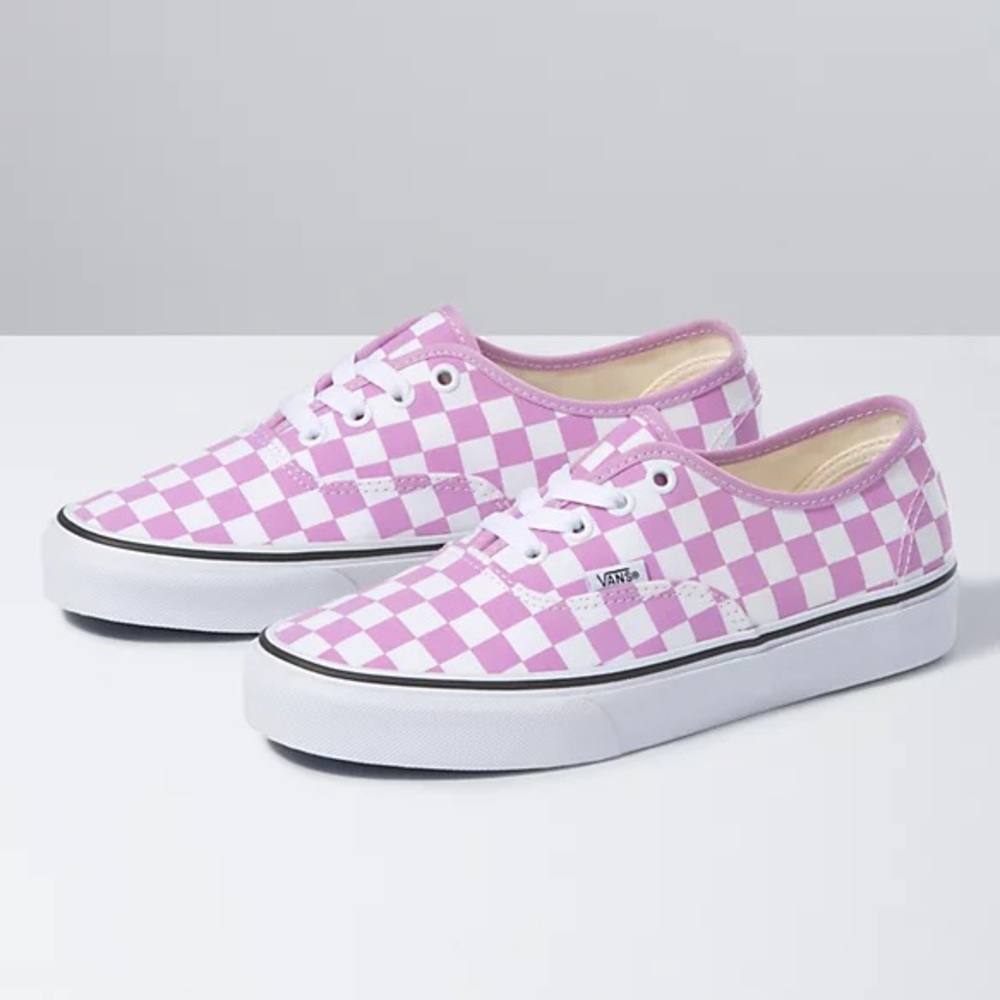 Vans Pink and White Checkered Sneakers